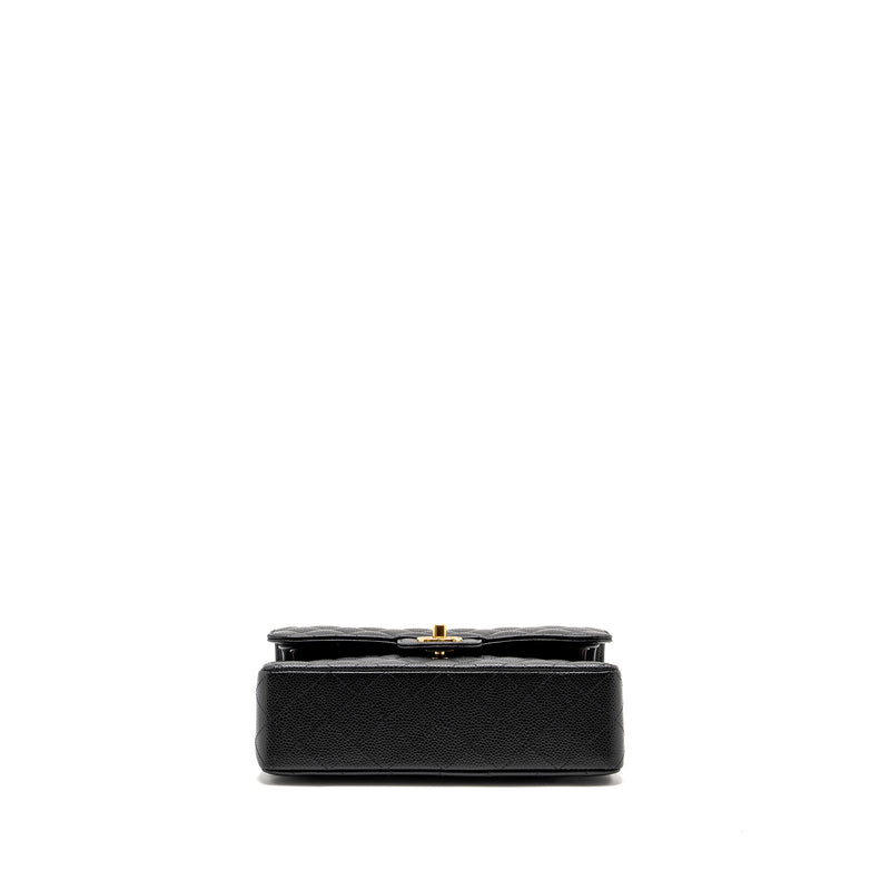 Chanel Small Classic Double FLAP BAG Caviar Black GHW (Microchip)