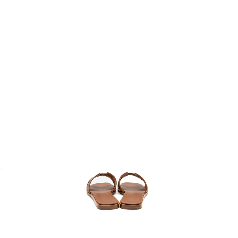 Hermes Size 37.5 Oran Sandals Calfskin Gold