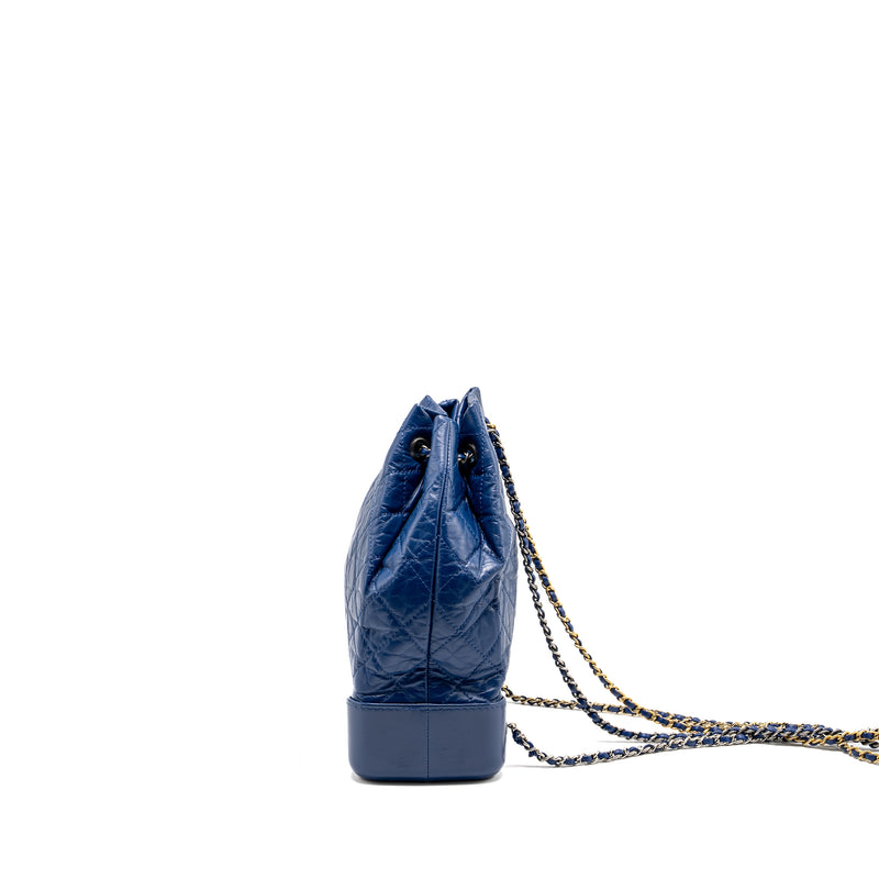 Chanel Gabrielle Backpack Aged Calfskin Blue Multicolour Hardware