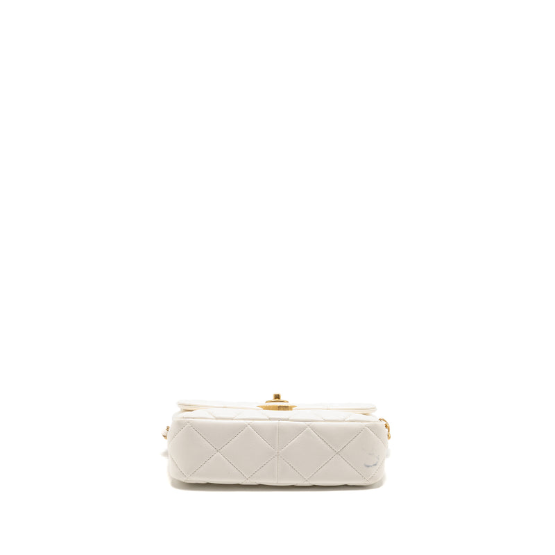 Chanel 23s coco love small flap bag lambskin White GHW (microchip)