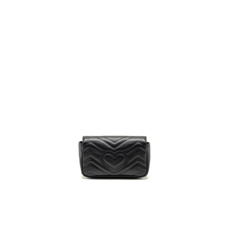 Gucci Super Mini GG Marmont Calfskin Black GHW