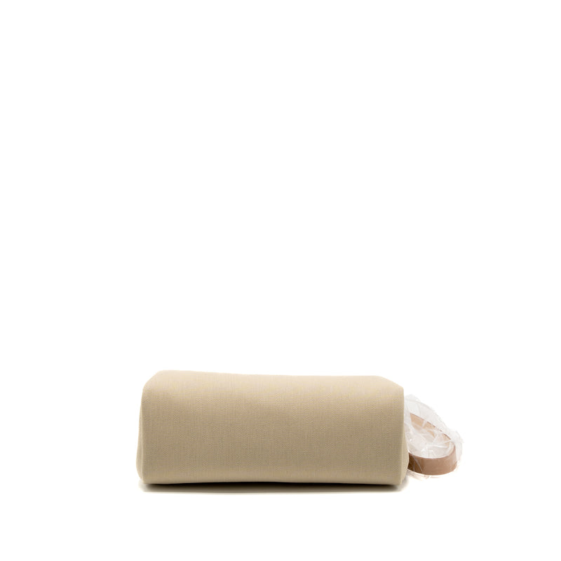 Hermes Herbag 31 Zip Bag Canvas/Vache Hunter Beton/Naturel Sable SHW Stamp U