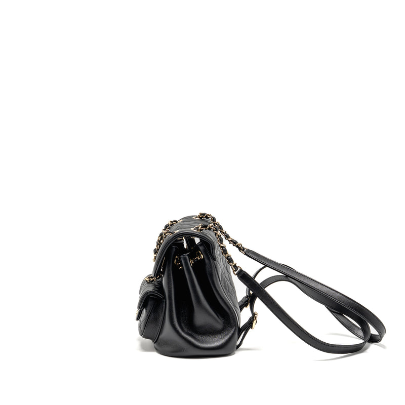 Chanel Mini Duma Backpack Calfskin Black LGHW (Microchip)