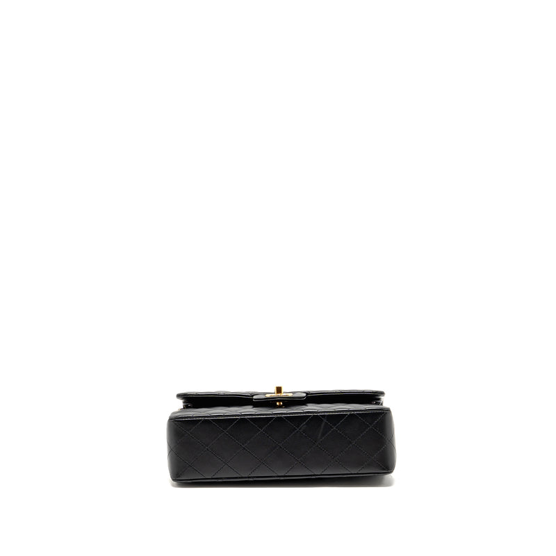Chanel Small Classic Double Flap Bag Lambskin Black LGHW (Microchip)
