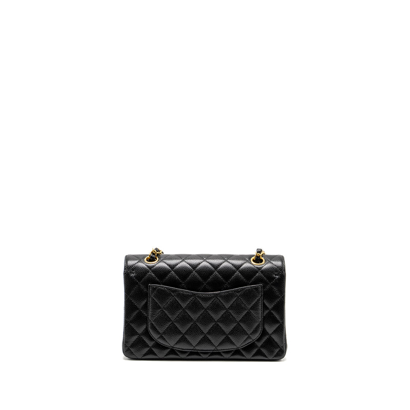 Chanel Small Classic Double FLAP BAG Caviar Black GHW (Microchip)