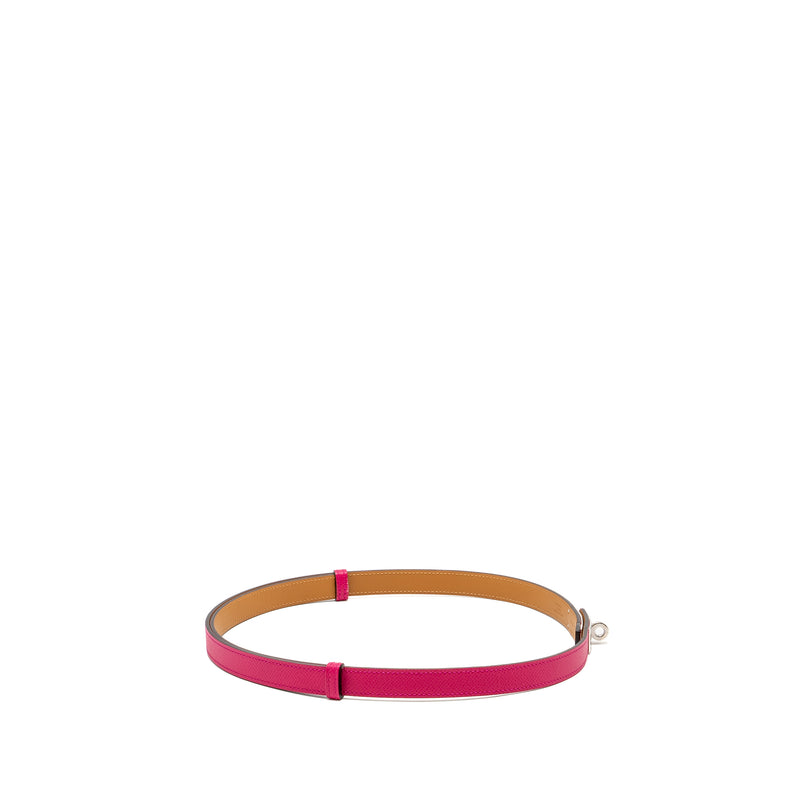 Hermes Kelly 18 Belt Epsom Rose Shocking SHW Stamp U
