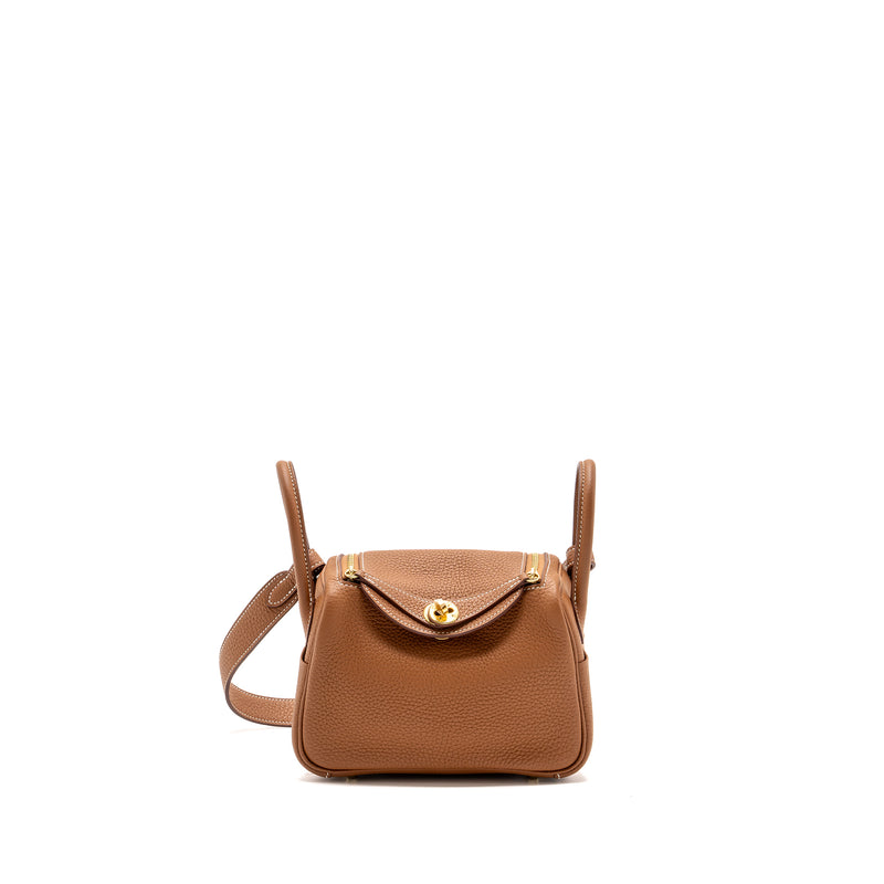 Hermes mini Lindy clemence gold GHW stamp Y