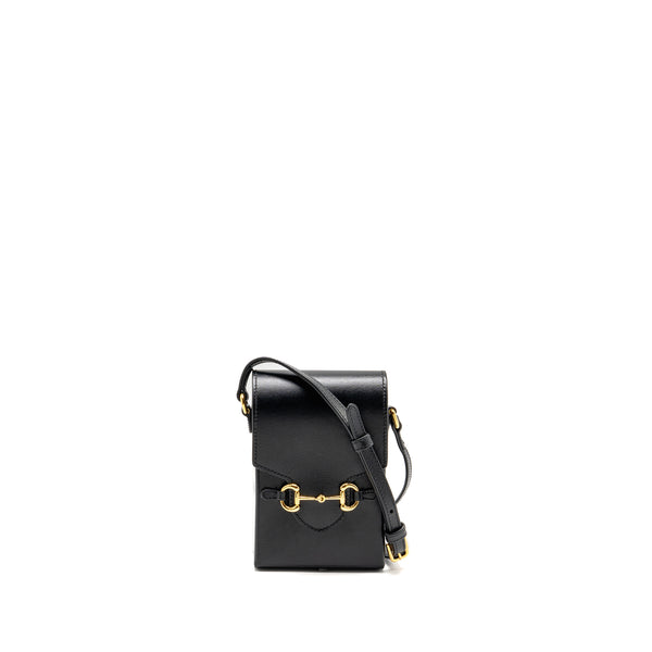 Gucci 1955 Horsebit Mini Crossbody Bag Calfskin Black GHW