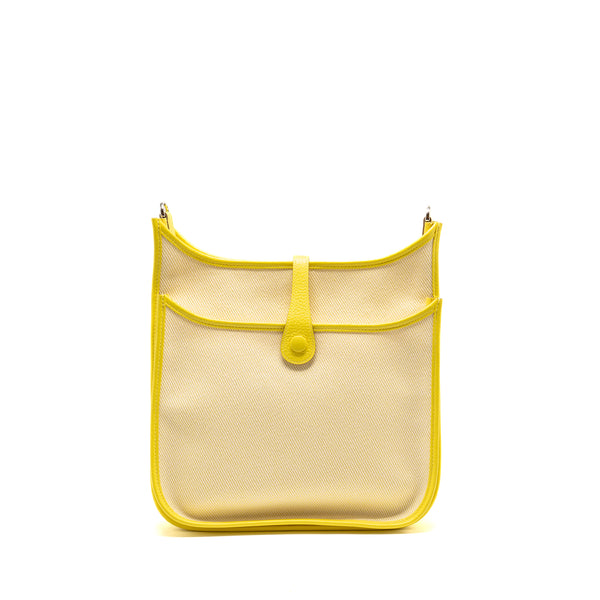 Hermes Evelyne 29 Bag Canvas/Clemence Ecru-Citron/Lime SHW Stamp Y