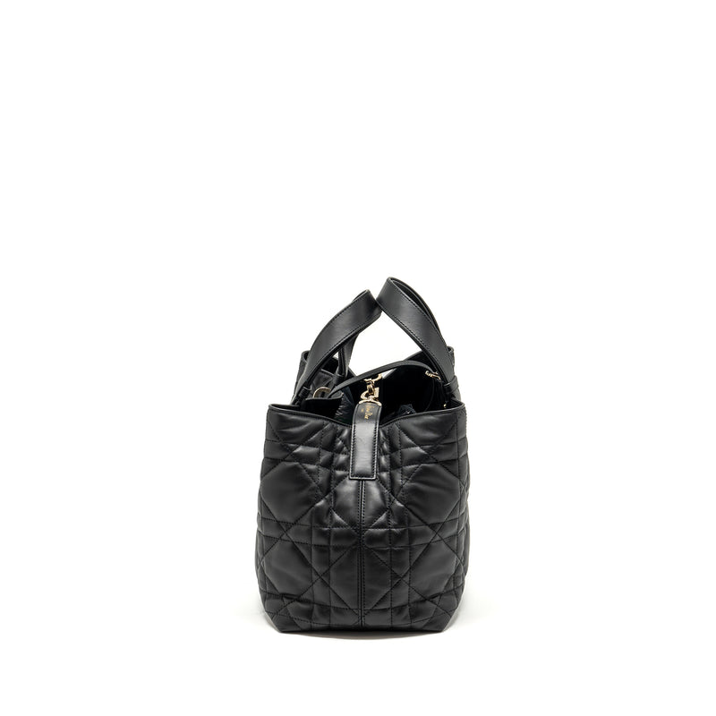 Dior Medium Toujours Bag Macrocannage Calfskin Black LGHW