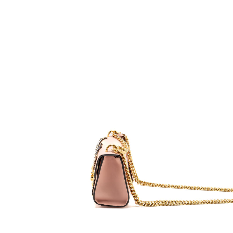 Gucci Padlock Chain Bag Crystal Stars Calfskin Pink GHW