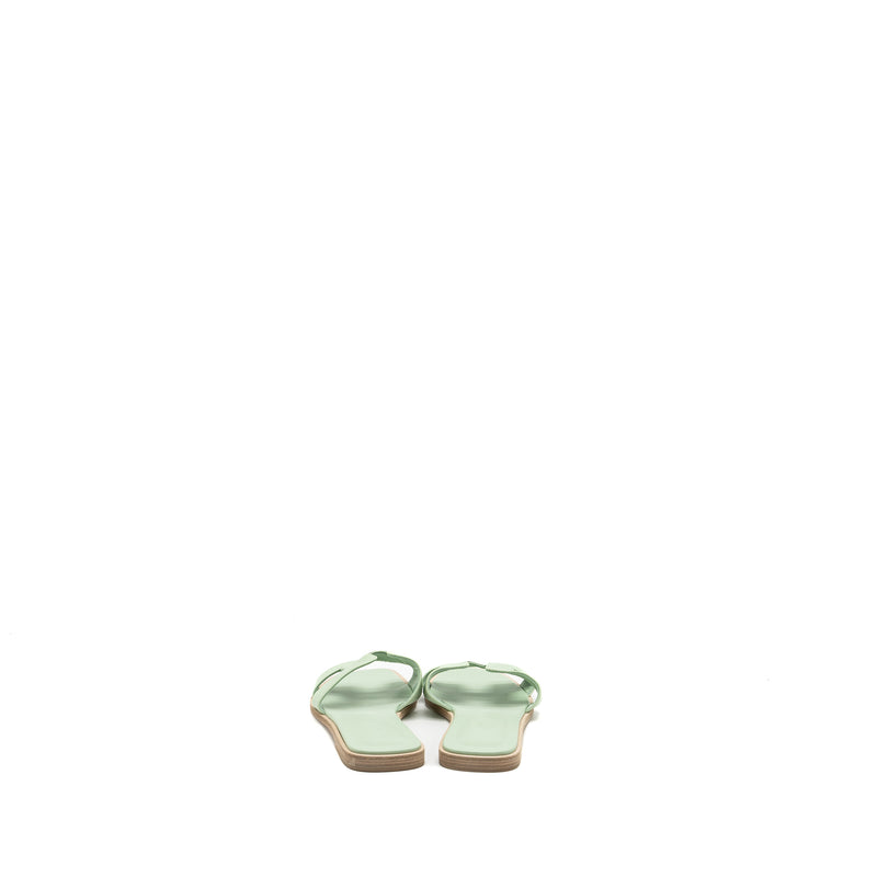 Hermes Size 38 Oran Sandal Epsom Vert Jade
