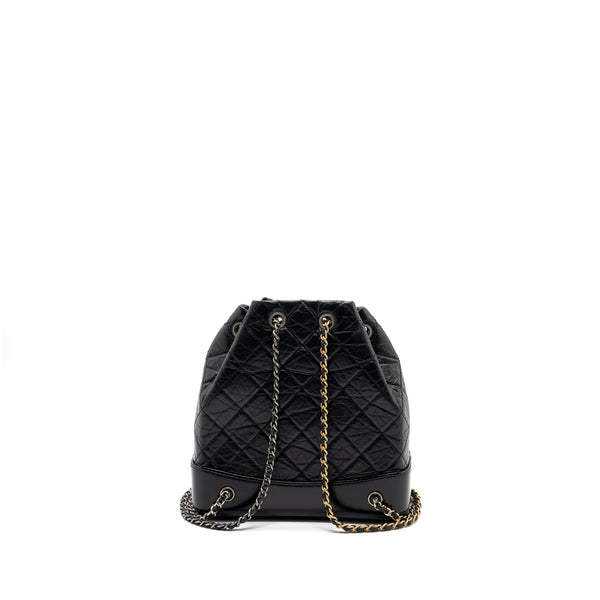 Chanel Small Gabrielle Backpack Aged Calfskin Black Multicolour Hardware(Microchip)