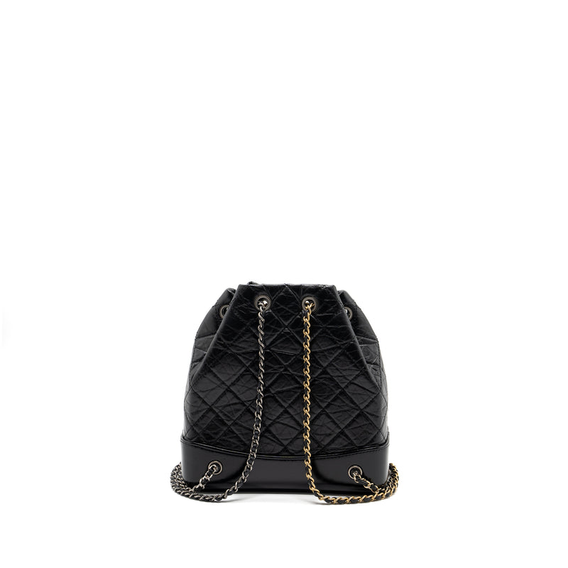 Chanel Small Gabrielle Backpack Aged Calfskin Black Multicolour Hardware(Microchip)