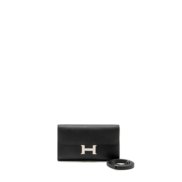 Hermes Constance to go Epsom Black SHW Stamp B