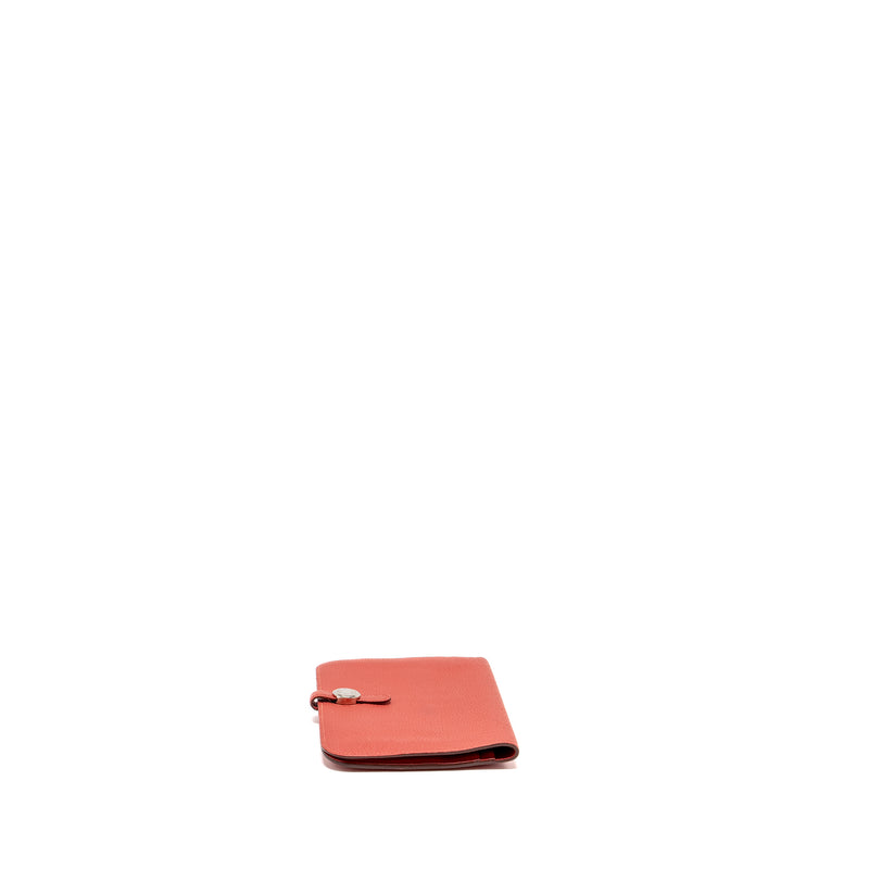 Hermes Dogan Compact Wallet Togo Red SHW Stamp T