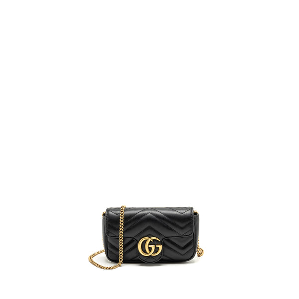 Gucci Super Mini GG Marmont Calfskin Black GHW