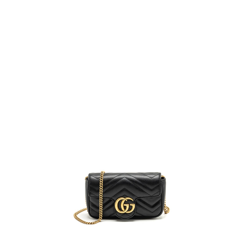 Gucci Super Mini GG Marmont Calfskin Black GHW