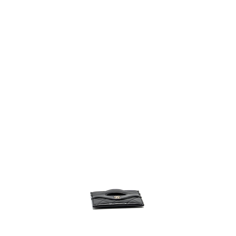 Chanel 31 card holder shiny goatskin black LGHW (microchip)