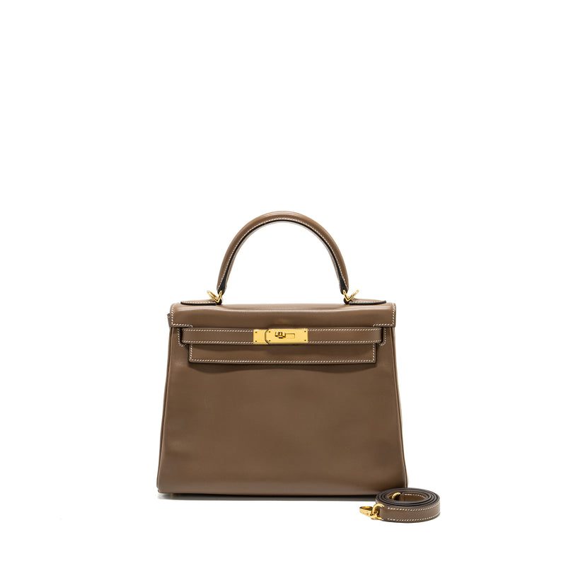 Hermes Kelly 28 Tadelakt Etoupe GHW Stamp A