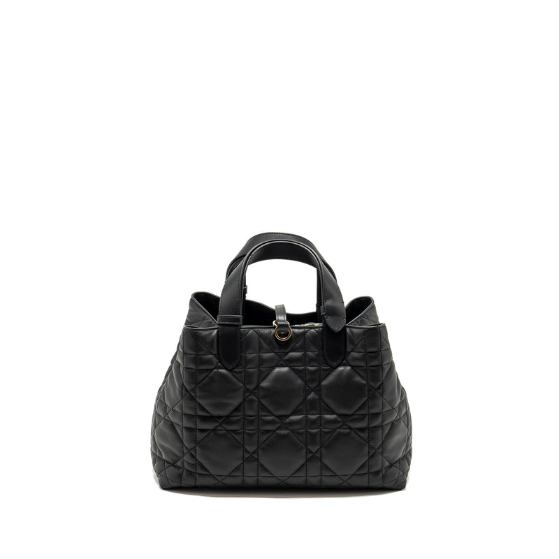 Dior Medium Toujours Bag Macrocannage Calfskin Black LGHW