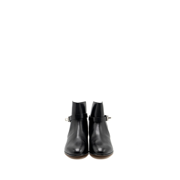 Hermes Size 37 Neo Ankle Boots Calfskin Black SHW