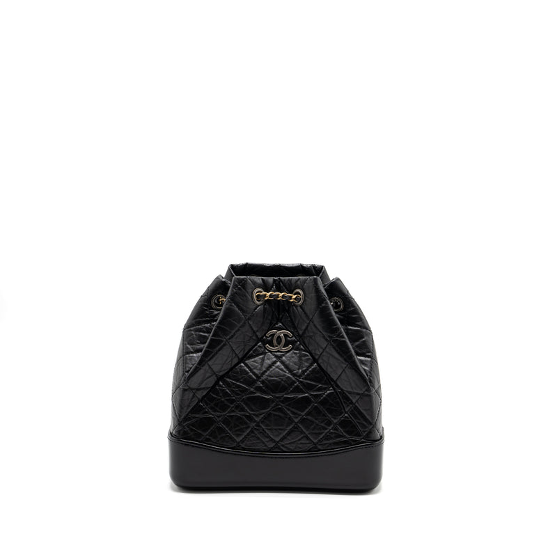 Chanel Small Gabrielle Backpack Aged Calfskin Black Multicolour Hardware(Microchip)