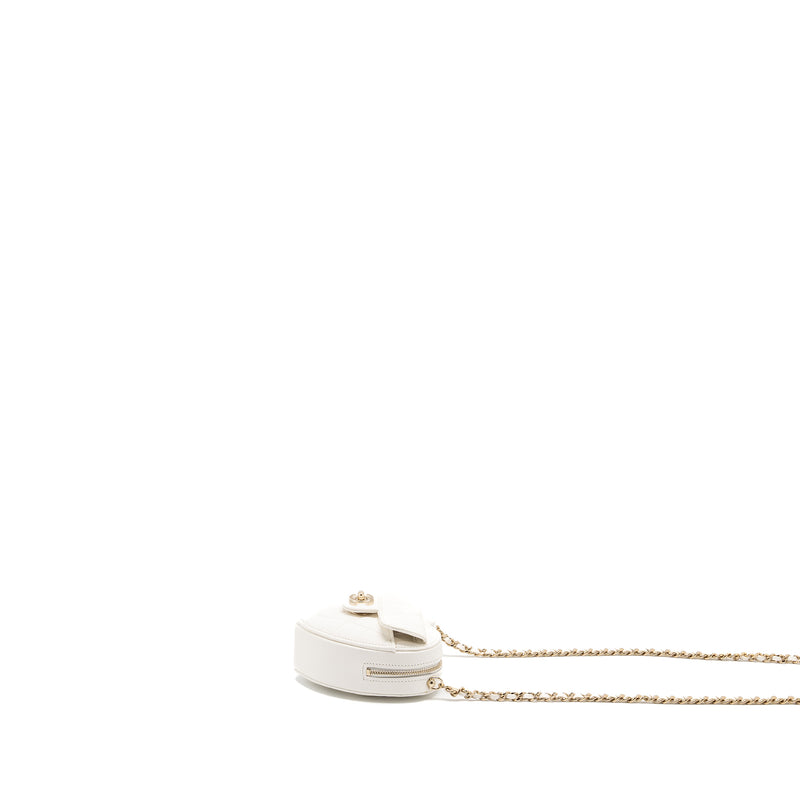 Chanel 22S Small Heart Bag Lambskin White LGHW