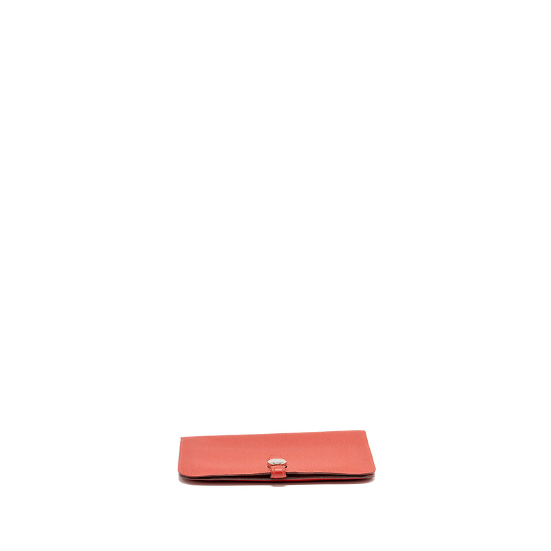 Hermes Dogan Compact Wallet Togo Red SHW Stamp T