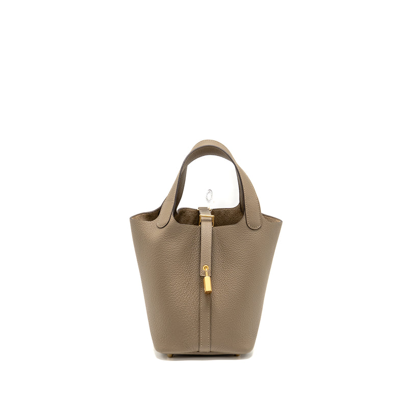 Hermes Picotin 18 Lock Bag Clemence M1 Origan GHW Stamp W