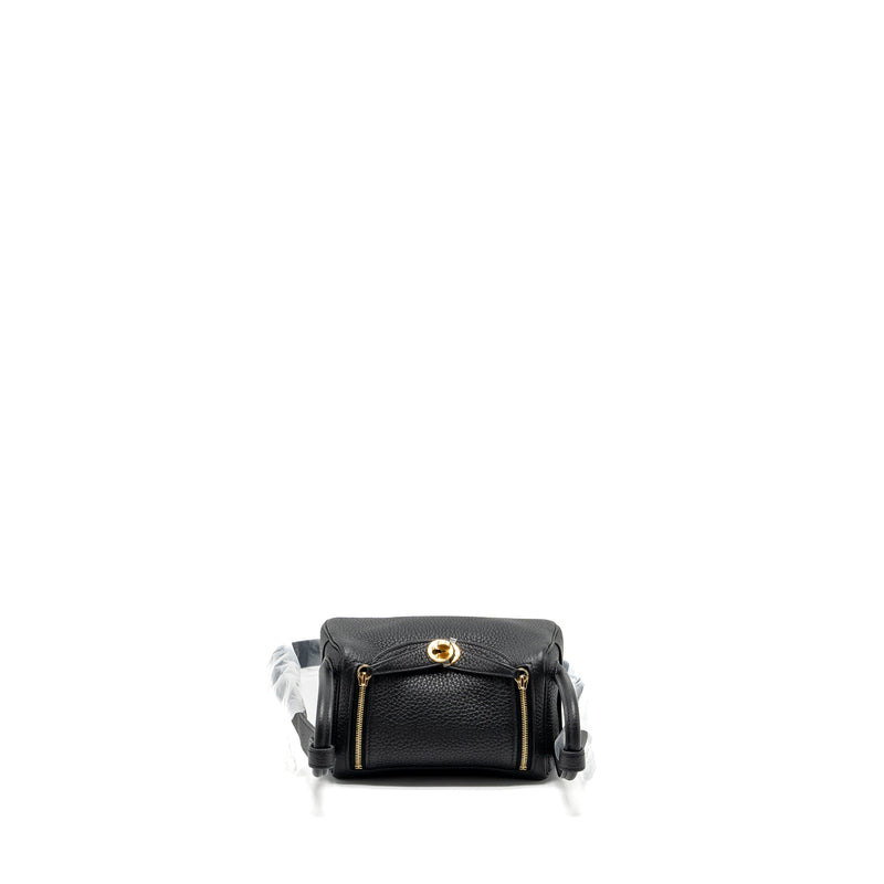 Hermes Mini Lindy Clemence Black GHW Stamp B