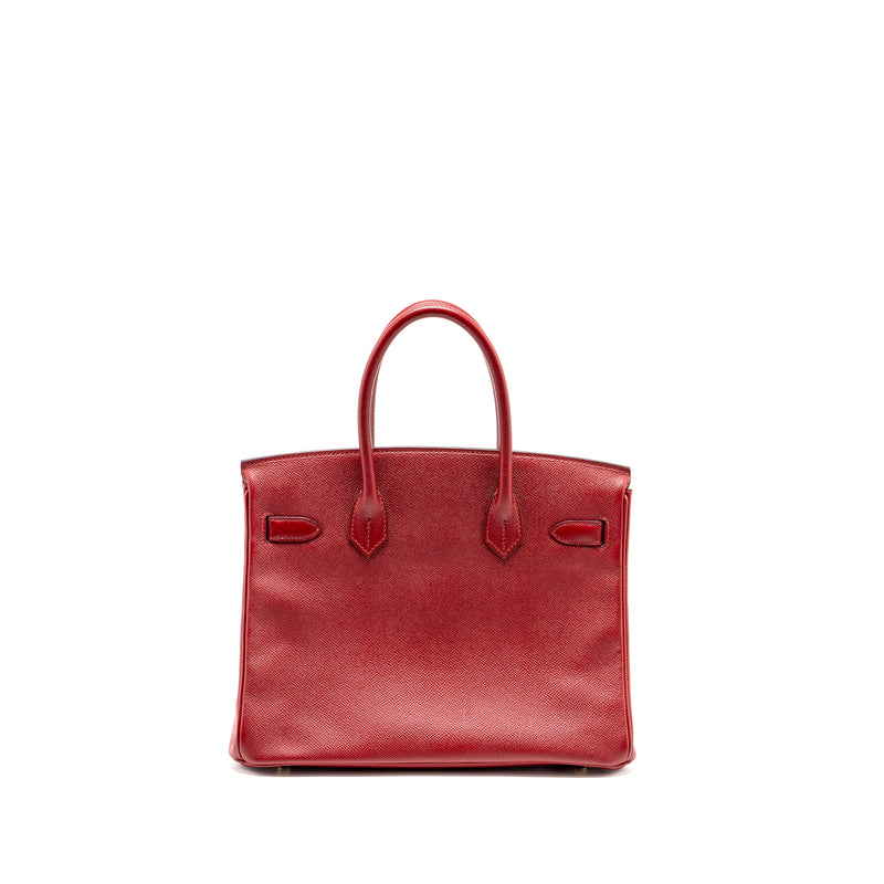 Hermes Birkin 30 Epsom Rouge Grenat GHW Stamp X