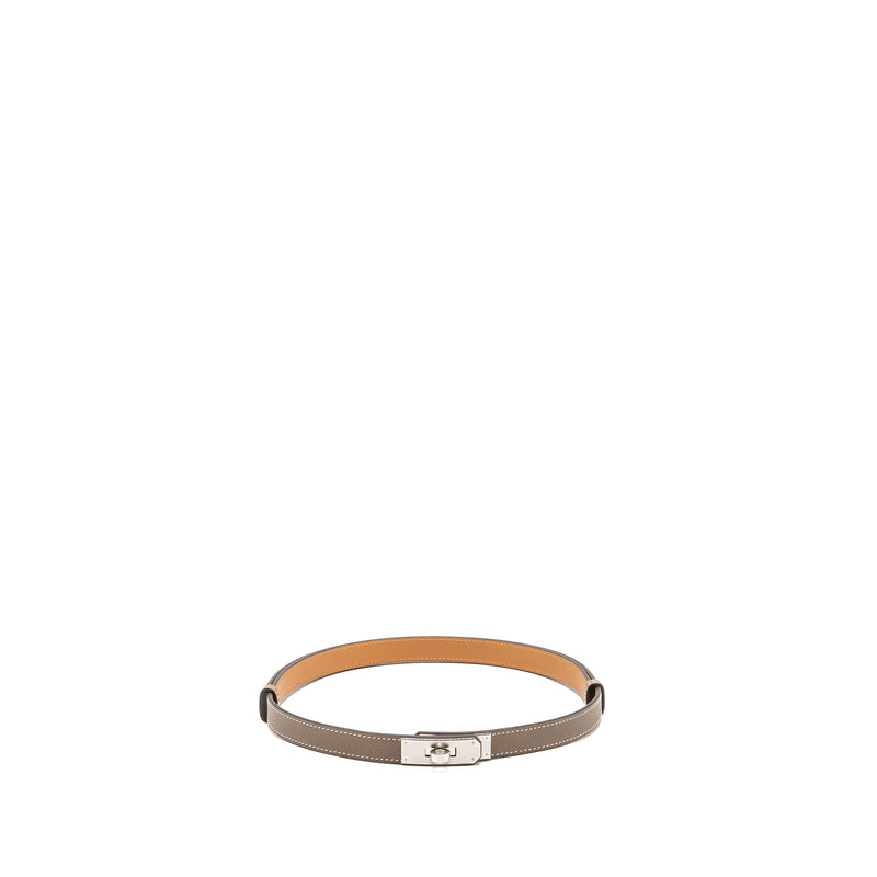 Hermes Kelly 18 Belt Epsom Etoupe SHW Stamp W