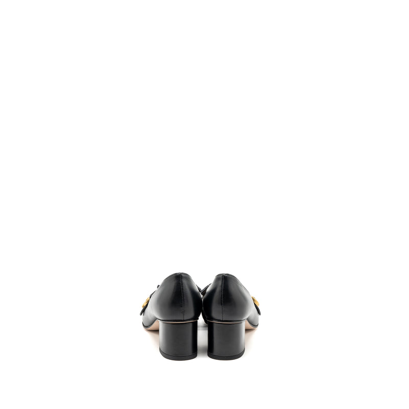 Gucci size 38 marmont loafer pumps calfskin black GHW