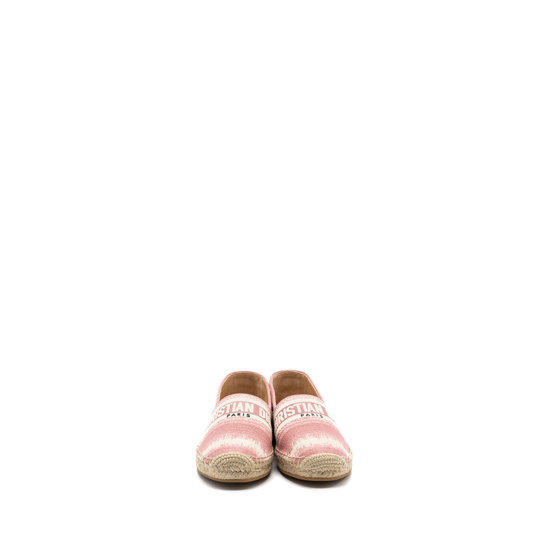 Dior Size 37.5 Granville Espadrille Fabric Pink