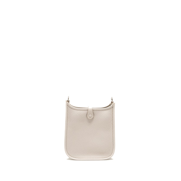 Hermes Mini Evelyne Gris Pale SHW Stamp W