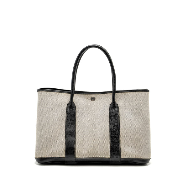 Hermes Vintage Garden Party 36 Canvas/Negonda Black/Ecru SHW