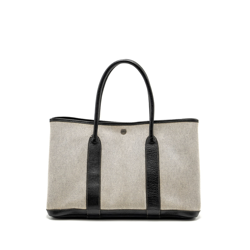Hermes Vintage Garden Party 36 Canvas/Negonda Black/Ecru SHW