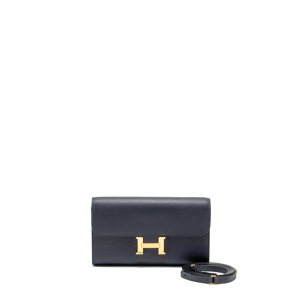 Hermes Constance to Go Evercolor Blue Nuit GHW Stamp Z