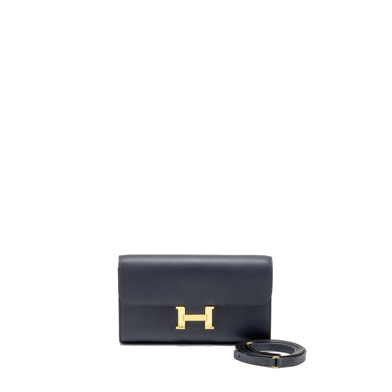 Hermes Constance to Go Evercolor Blue Nuit GHW Stamp Z