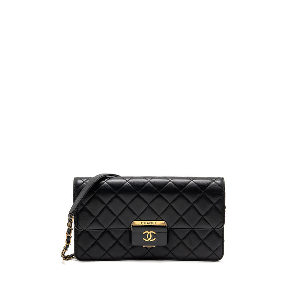 Chanel Beauty Lock Flap Bag Sheepskin Black GHW