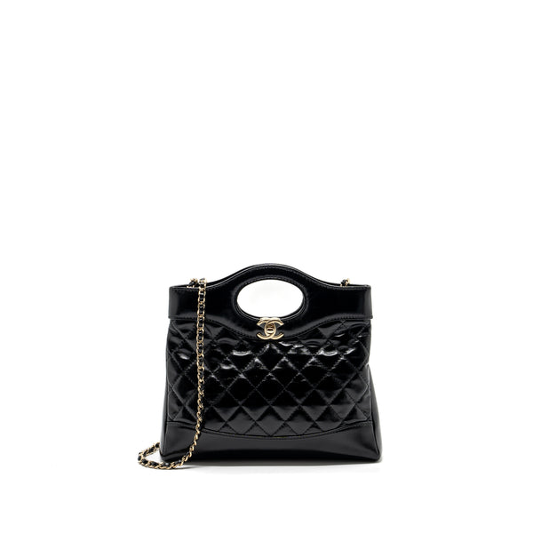 Chanel 24C mini 31 bag shiny calfskin black LGHW (microchip)