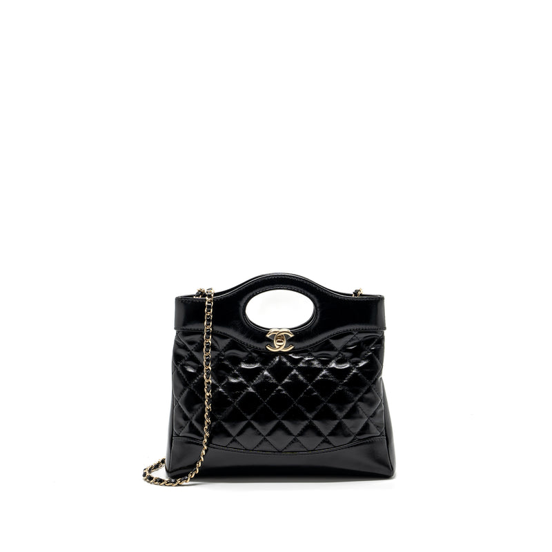 Chanel 24C mini 31 bag shiny calfskin black LGHW (microchip)