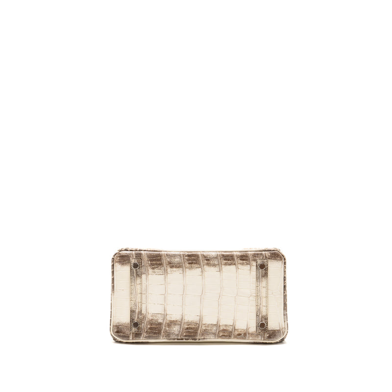 Hermes Birkin 25 Crocodile Niloticus Himalaya 01 Blanc SHW Stamp Y