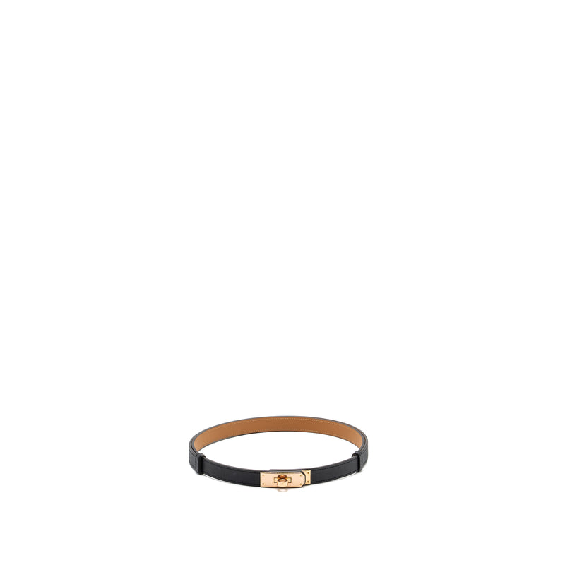 Hermes kelly 18 belt epsom black RGHW stamp U