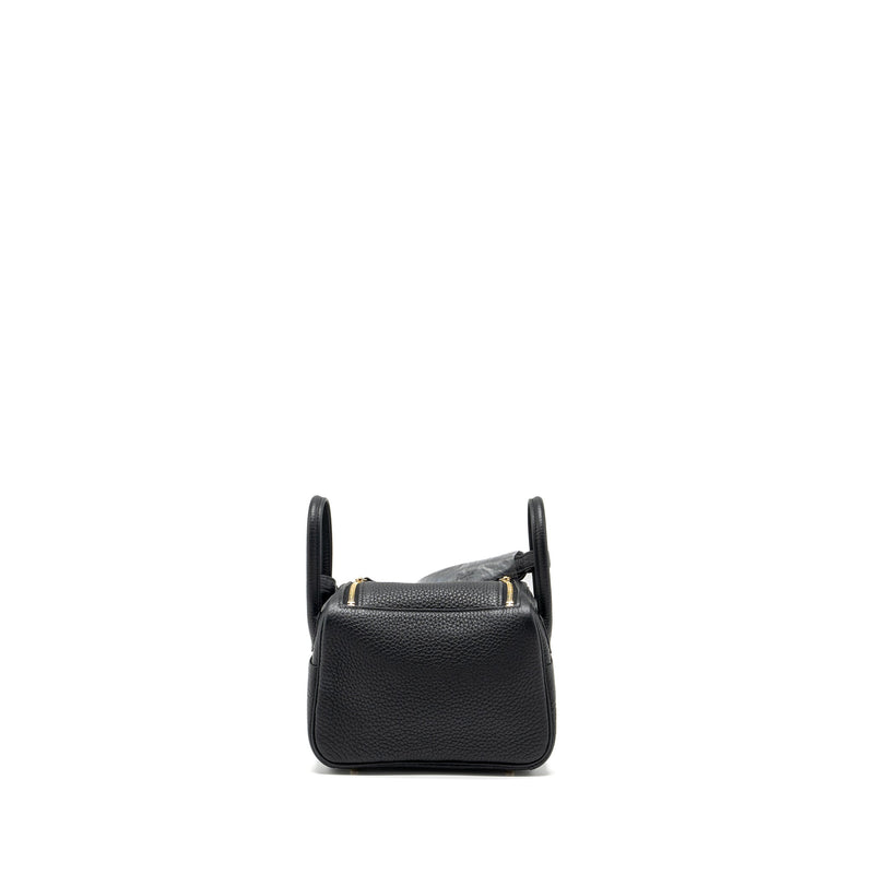 Hermes Mini Lindy Clemence Black GHW Stamp B