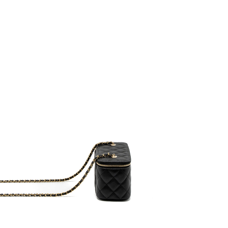 Chanel Long Vanity with Chain Caviar Black LGHW (Microchip)