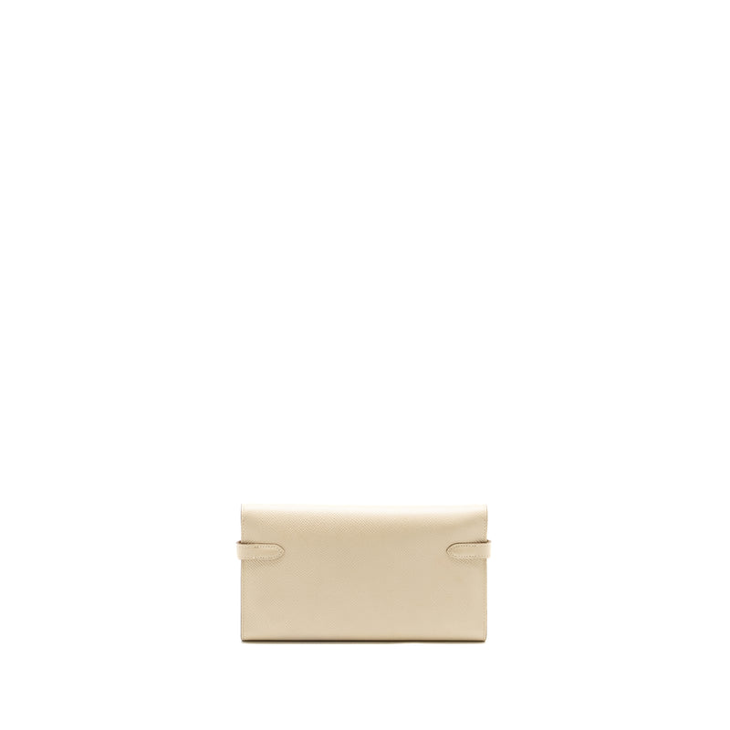 Hermes Kelly Long Wallet Epsom Craie SHW Stamp A