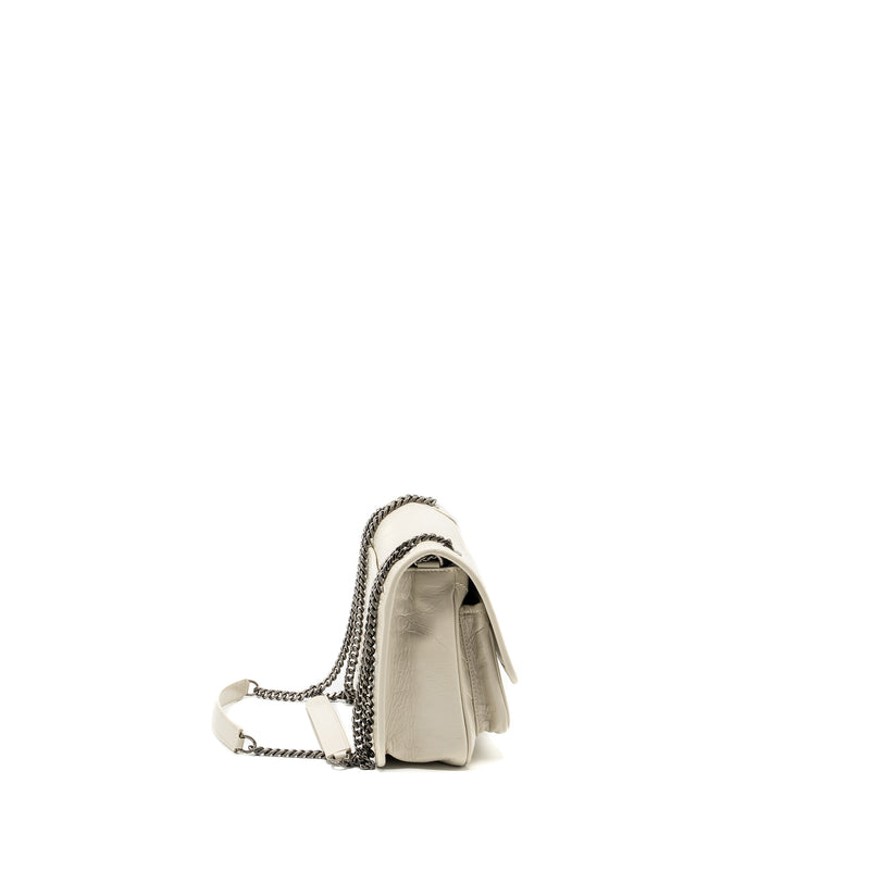 Saint Laurent/YSL Niki Baby Flap Bag Calfskin white SHW