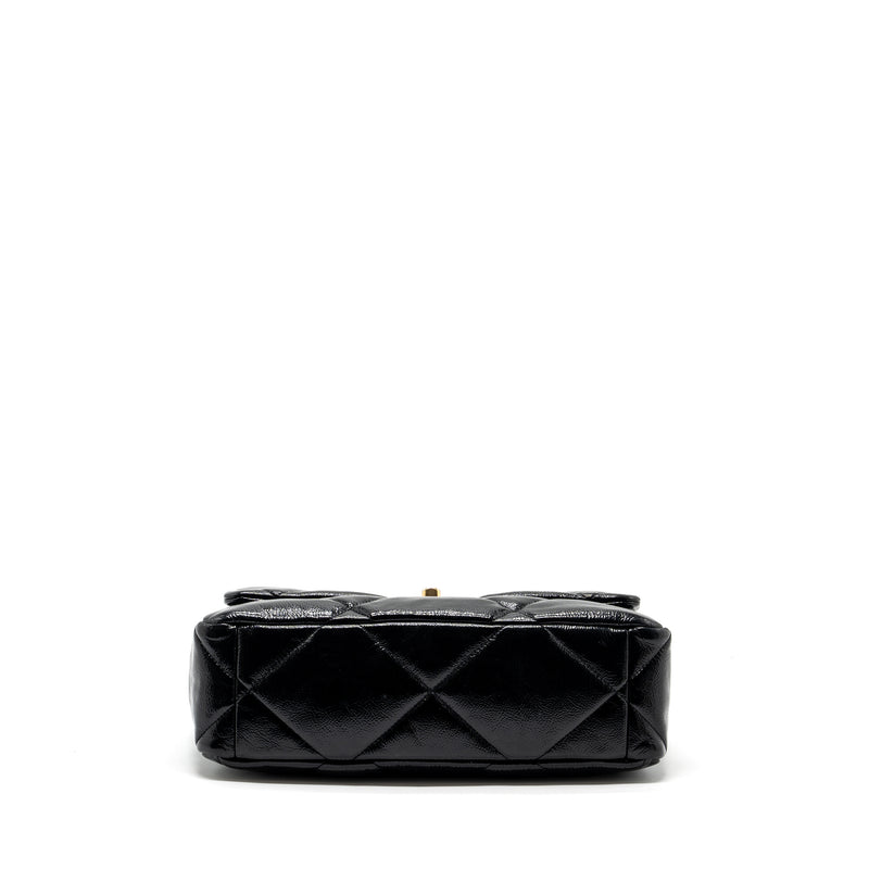 chanel medium 19 bag shiny calfskin black multicolour hardware
